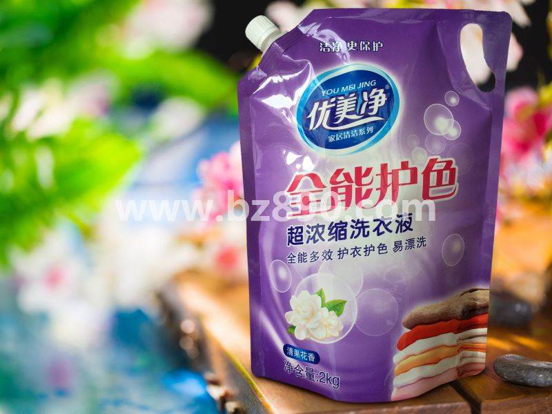 Manufacturers print customized laundry detergent self-supporting nozzle bag color printing logo